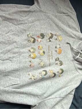 Light Gray Pullover Hoodie with Haikyu Character Print